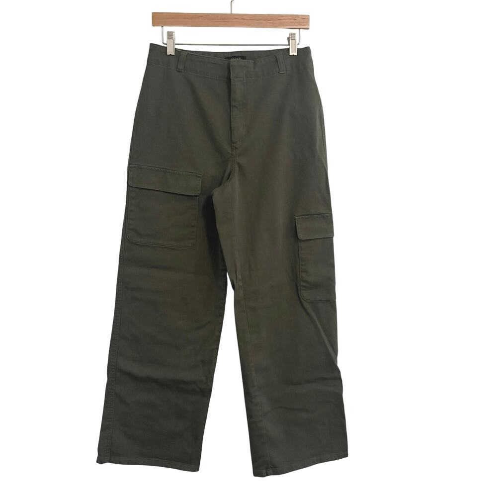 Quince Organic Stretch Cotton Twill Cargo Pants Loden Women’s Size 10 Minimalist